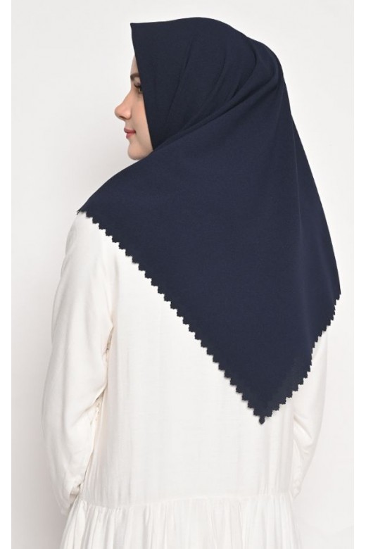 Hijab Segi 4 Diamond lasercut Stupa Navy